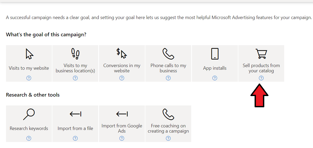 Microsoft shopping campaign set up